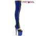 FLAMING0-3027, Red Lace-up Sandal Style Suede Thigh High Boots by Pleaser