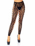 LA-7812, Leopard Lace Tights with Net Side Panels  By Leg Avenue