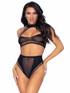 Leg Avenue | LA81632, Black Zig Zag Net Top and Skirt Set