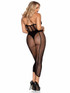 Leg Avenue | LA86967, Net and Opaque Bodysuit with Skirt Back View