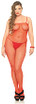 Leg Avenue | LA-8670Q, Plus Size Red Fishnet BodyStocking