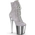 Adore-1020CHRS, 7" Silver Rhinestones Ankle Boots By Pleaser