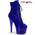 Adore-1020CHRS, 7" Blue Rhinestones Ankle Boots By Pleaser