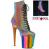 FLAMINGO-1020RC, 8" Rainbow Chrome Platform Boots By Pleaser