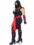 LA-85087X, Plus Size Deadly Ninja Costume Side View Leg Avenue