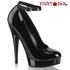 Fabulicious | SULTRY-686, 6" Black Fetish ankle Strap Pump