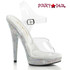 Fabulicious | SULTRY-608DM, 6" Rhinestones Platform Ankle Strap Sandal