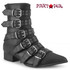 WARLOCK-70, Pointed Toe Winklepicker Calf High Boot Black Vegan Leather