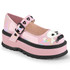 SLACKER-27, Baby Pink Platform MaryJane W/Skull By Demonia Cult