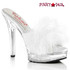 5" Comfort Width White Marabou Slipper MAJESTY-501F-8, by Fabulicious