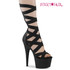 ADORE-700-48, 7" Black Criss Cross Elastic Bootie Sandal By Pleaser