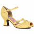 BP253-NICOLE, 2.5" Yellow Two Toned T-Strap Peep Toe Shoe By Bettie Page