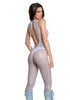 FR108, White/Cosmic Sequin Mesh Catsuit Back View by J. Valentine