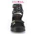 Bratty-07, Black Chunky Heel Double Strap Sandal Front View