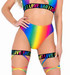 R-6139 - Rainbow High-Waisted Shorts By Roma
