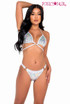 R-6109 - Iridescent Vinyl Panty with Ring Detail With Top 6108