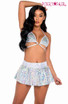 R-6108 - Iridescent Vinyl Bikini Tie-Top With Skirt 6110