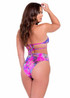 Roma R-6058 - Purple Tie-Dye Keyhole Tie Top With Bottom 6059 Back View