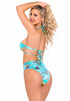 Roma R-6058 - Blue Tie-Dye Keyhole Tie Top With Bottom 6059 Back View