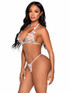 LA81648, White Sheer Butterfly Applique Set by Leg Avenue