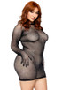 Leg Avenue LA86124X, Plus Size Rhinestone Gloved Mini Dress