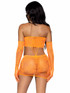 LA86133, Orange Strappy Lace Tube Dress with Matching Gloves Back View by Leg Avenue