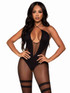 LA89299, Sheer Keyhole Twist Halter Bodystocking by Leg Avenue