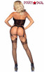 LA89292, Stapy Seamless Floral Lace Body stocking Back View by Leg Avenue