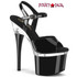 ESTEEM-709, 7" Heel 3" Platform Ankle Strap Sandals Black/Clear By Pleaser ESTEEM-709, 7" Heel 3" Platform Ankle Strap Sandals Black/Clear By Pleaser