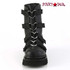 RENEGADE-50, Front View 2.5" Tiered Platform Heart Rings Ankle Boot By Demonia