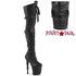 RAPTURE-3028 8" Finger Bone Heel W/Skull Sculpted Black Patent Thigh High Boot By Pleaser