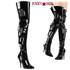 SEDUCE-3019 Black 5" Double Strap Back Slit Thigh High Boot By Pleaser USA