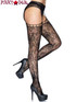 LA-1952, Gardenia Lace Stockings with Attached Garter Side View by Leg Avenue