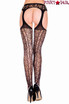 Music Legs ML-912, Lace Detail Suspender Pantyhose