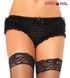 LA-2985, Black Micromesh Lace ruffle tanga shorts