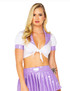 R-5135, White/Lavender Schoolgirl Collar Top By Roma