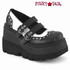 SHAKER-27, Black/White Wingtip Maryjane Platform Shoes By Demonia