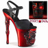 RAPTURE-809-LT, Red Skull Sculpted with Lightup Eyes Ankle Strap Sandal