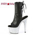 ADORE-1018LG, Side View 7 Inch Open Toe and Back with Glitter Platform Boots