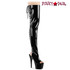 ADORE-3017, 7 Inch Black Thigh High Boots with Open Toe