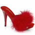 ELEGANT-401F, Red 4.5 Inch Marabou Slipper By Fabulicious