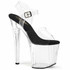 ENCHANT-708, Ankle Strap Sandal with Prismatic Linear Front Design Clear/Black/Clear By Pleaser