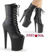 XTREME-1020, 8 Inch Black Boots Faux Leather by Pleaser