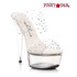 609-Misty, Clear 6 inch Double Strap with Rhinestones Slide