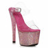 709-Ziamond, 7 Inch Fuchsia Rhinestones Platform Sandal By Ellie Shoes