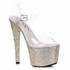 709-Ziamond, 7 Inch Silver Rhinestones Platform Sandal By Ellie Shoes