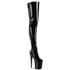 Flamingo-4000, 8 Inch Black Thigh High Boots By Pleaser USA