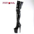Flamingo-4000, 8 Inch Black Thigh High Boots Side View