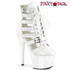 Adore-1013MST, 7" White Strappy Cage Bootie