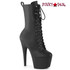 Adore-1049WR, Black Faux Leather Lace-up Front Ankle Boots